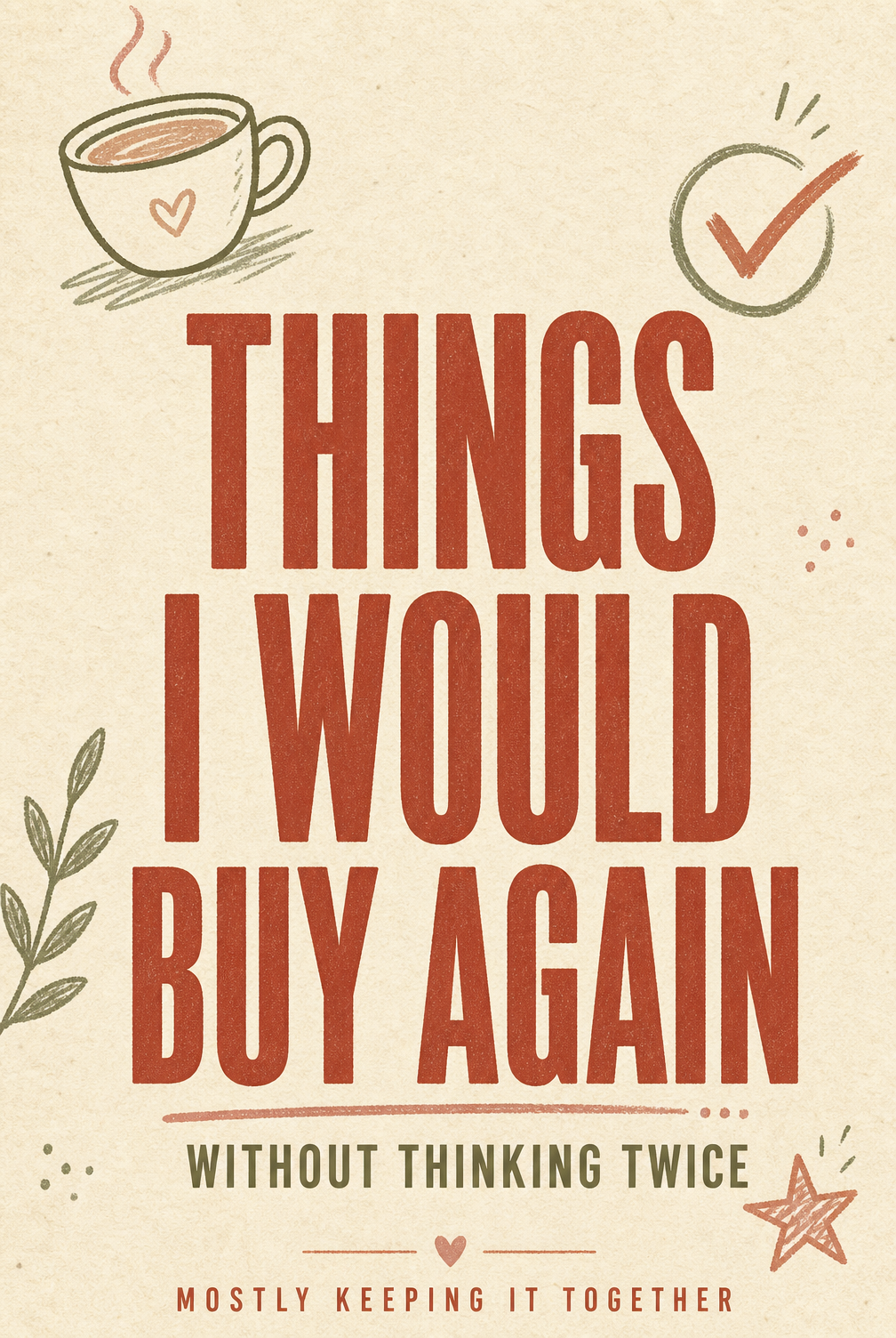 Pinterest graphic: Things I Would Buy Again Without Thinking Twice